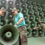 North Korea propaganda loudspeakers