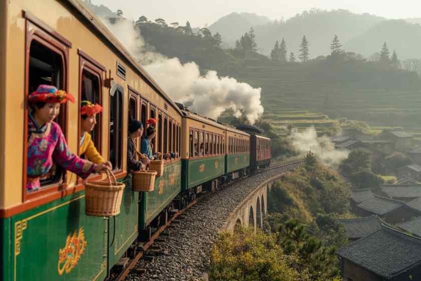Folk-themed train